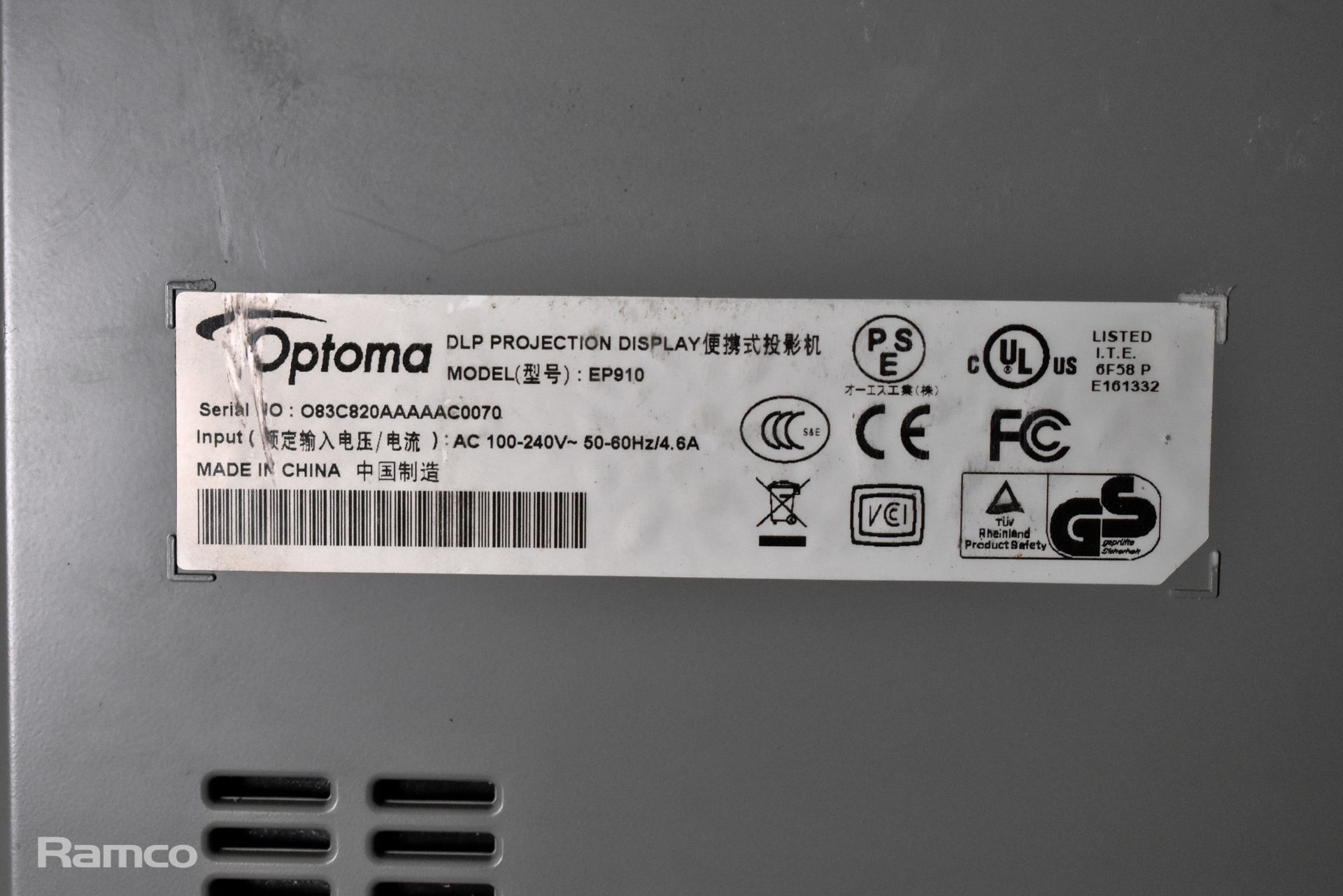 Optoma EP910 DLP projector display unit - Image 5 of 5