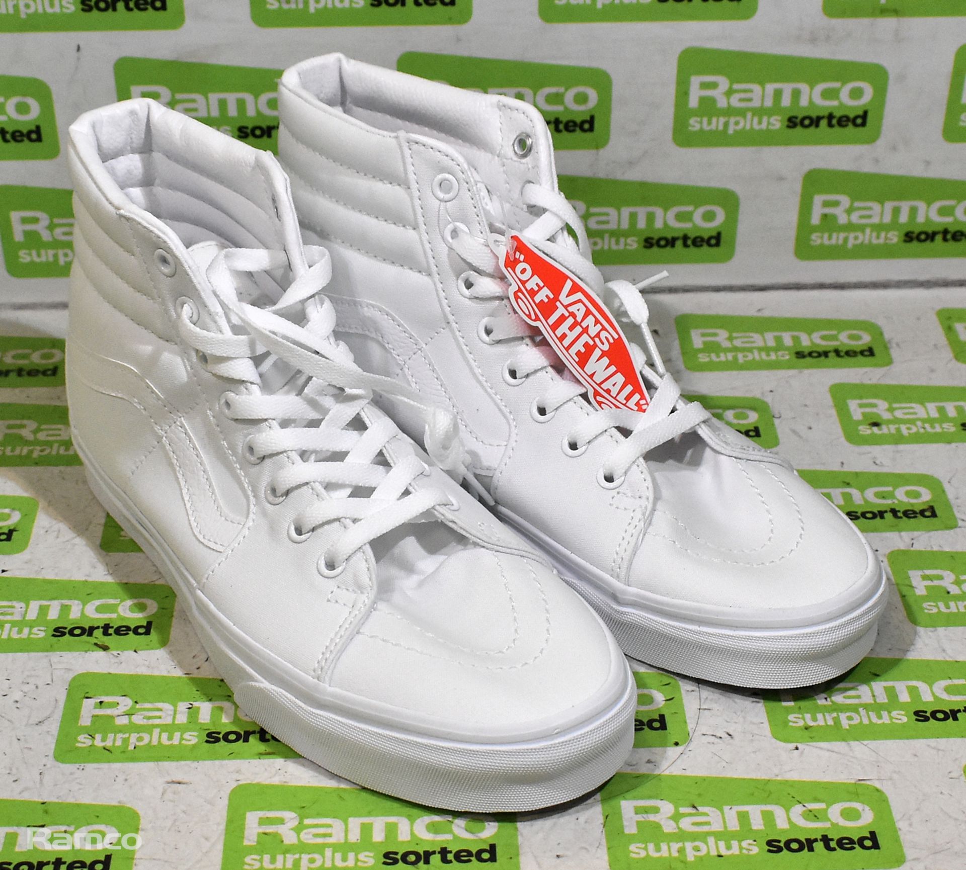 VANS Sk8-Hi white high top trainers - UK size 9 - not worn, still in box - Image 2 of 7