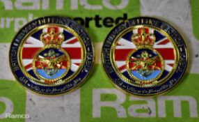 2x British Embassy Defence Section - Kabul 'Shoulder to Shoulder' medallion