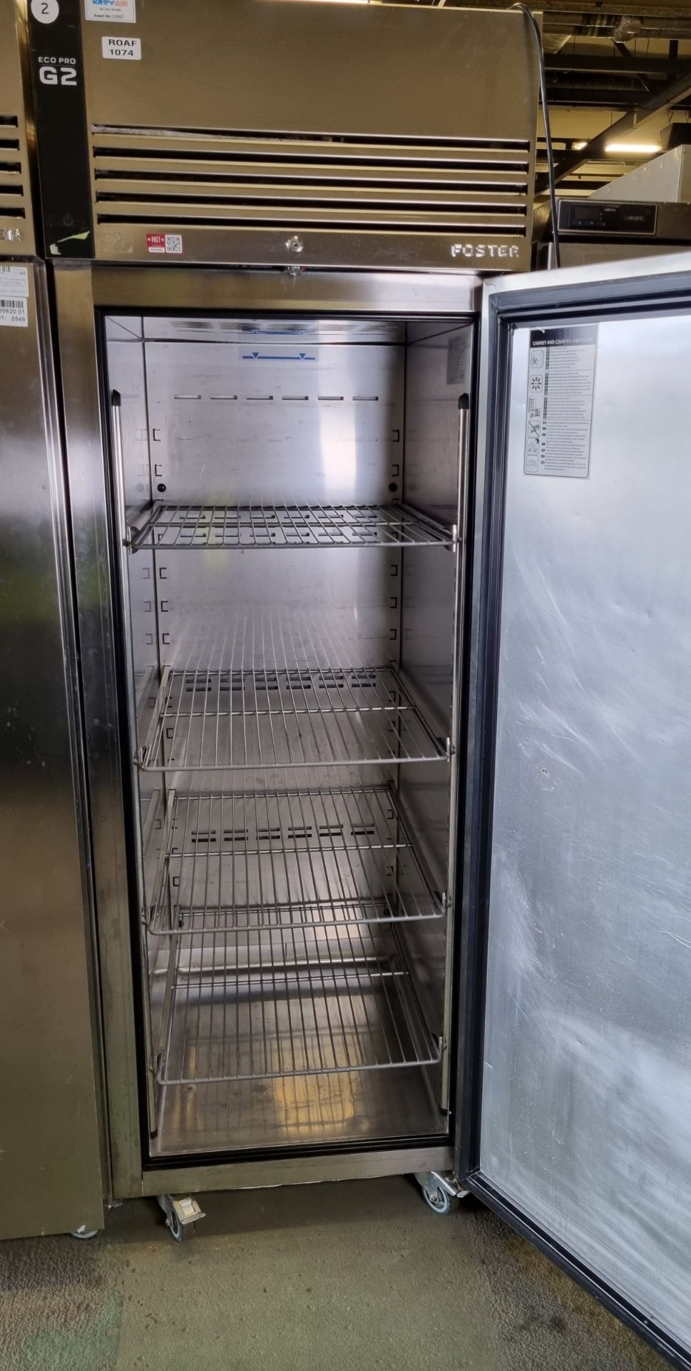 Foster EP700H Eco Pro G2 stainless steel single door upright fridge - W 700 x D 820 x H 2070mm - Image 2 of 3