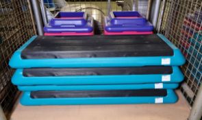 4x STEP plastic step exercise platforms - W 1100 x D 410 x H 210 mm