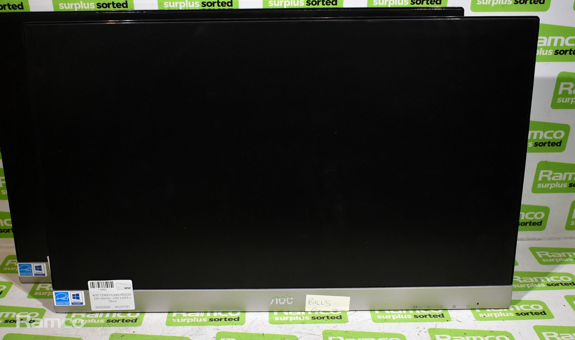 4x AOC 12369Vm 230LM00025 23 inch monitors - H 320 x W 530 x D 50mm - Bild 9 aus 16