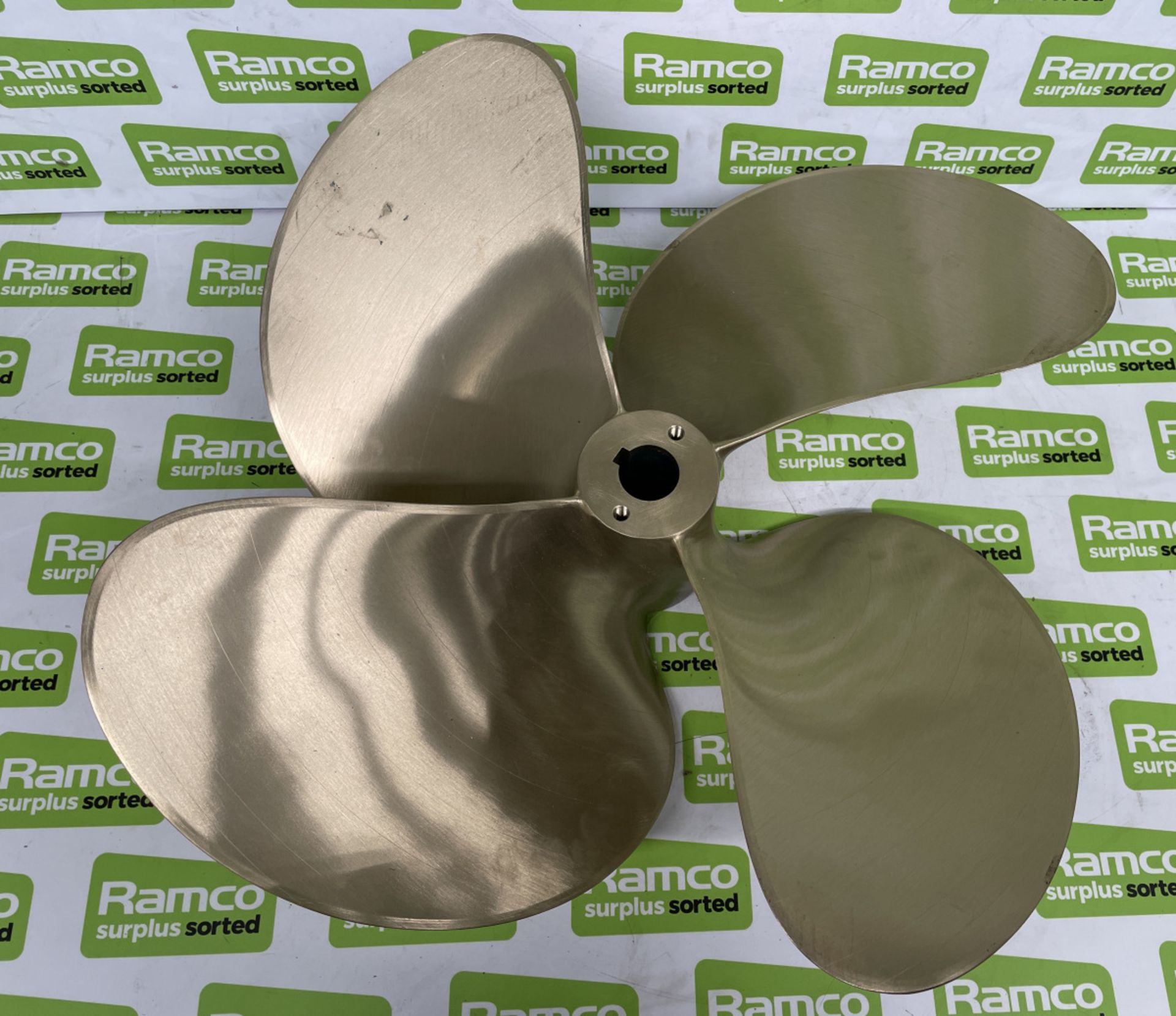 Michigan GL66887 4 blade brass propeller - approx 700mm diameter - inner bore 50mm