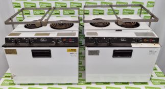 2x Belling 120R W MK6 cookers - 2 hob & oven - 230 / 240v 50hz - L 490 x W 400 x H 460mm