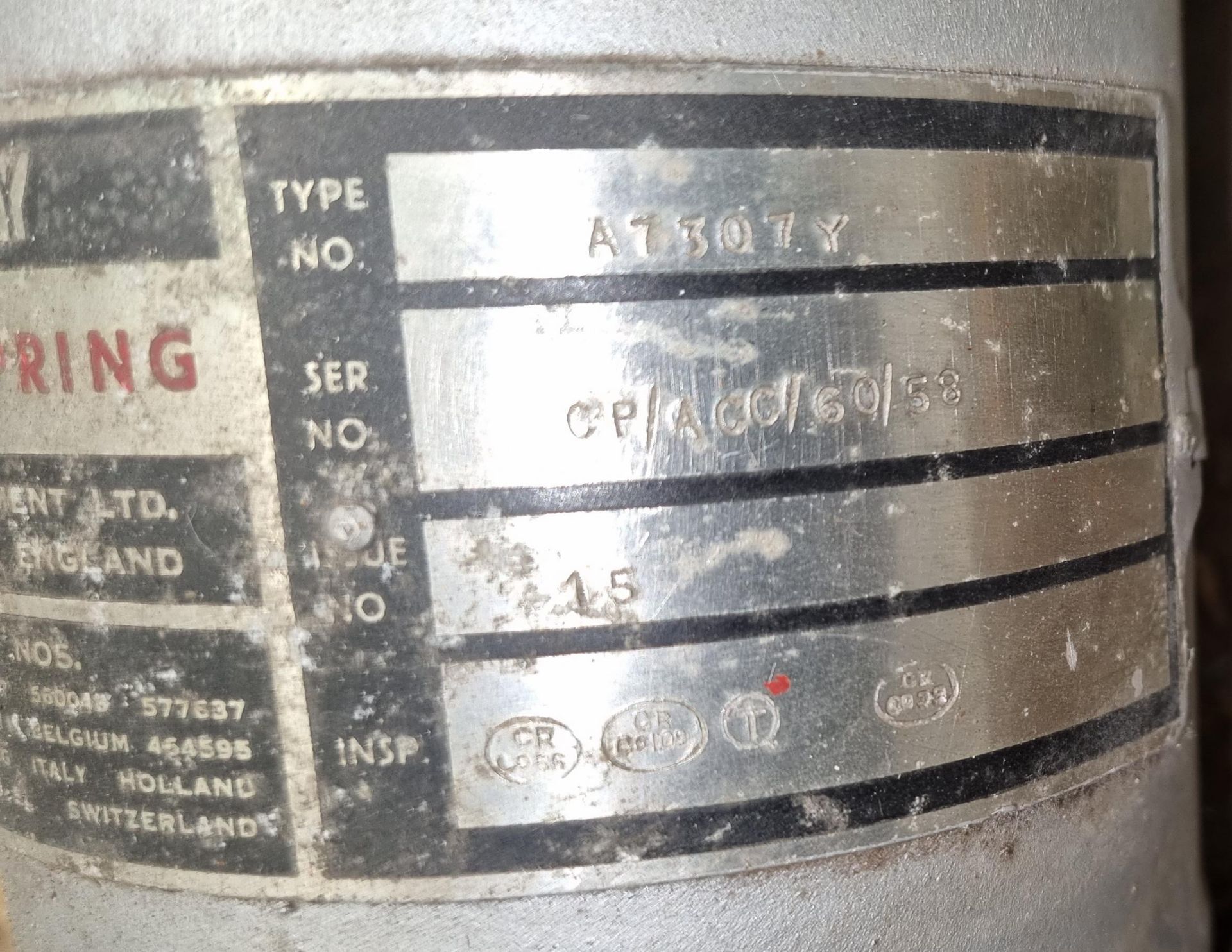 Dowty Equipment liquid spring - Type No. A7037Y - Serial No. CP/ACC/60/58 - Image 7 of 11