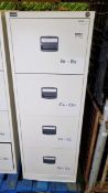 Dams 4 drawer light grey filing cabinet - W 470 x 630 x H 1320mm