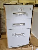 3 drawer fixed pedestal - light grey - W 400 x D 625 x H 720mm