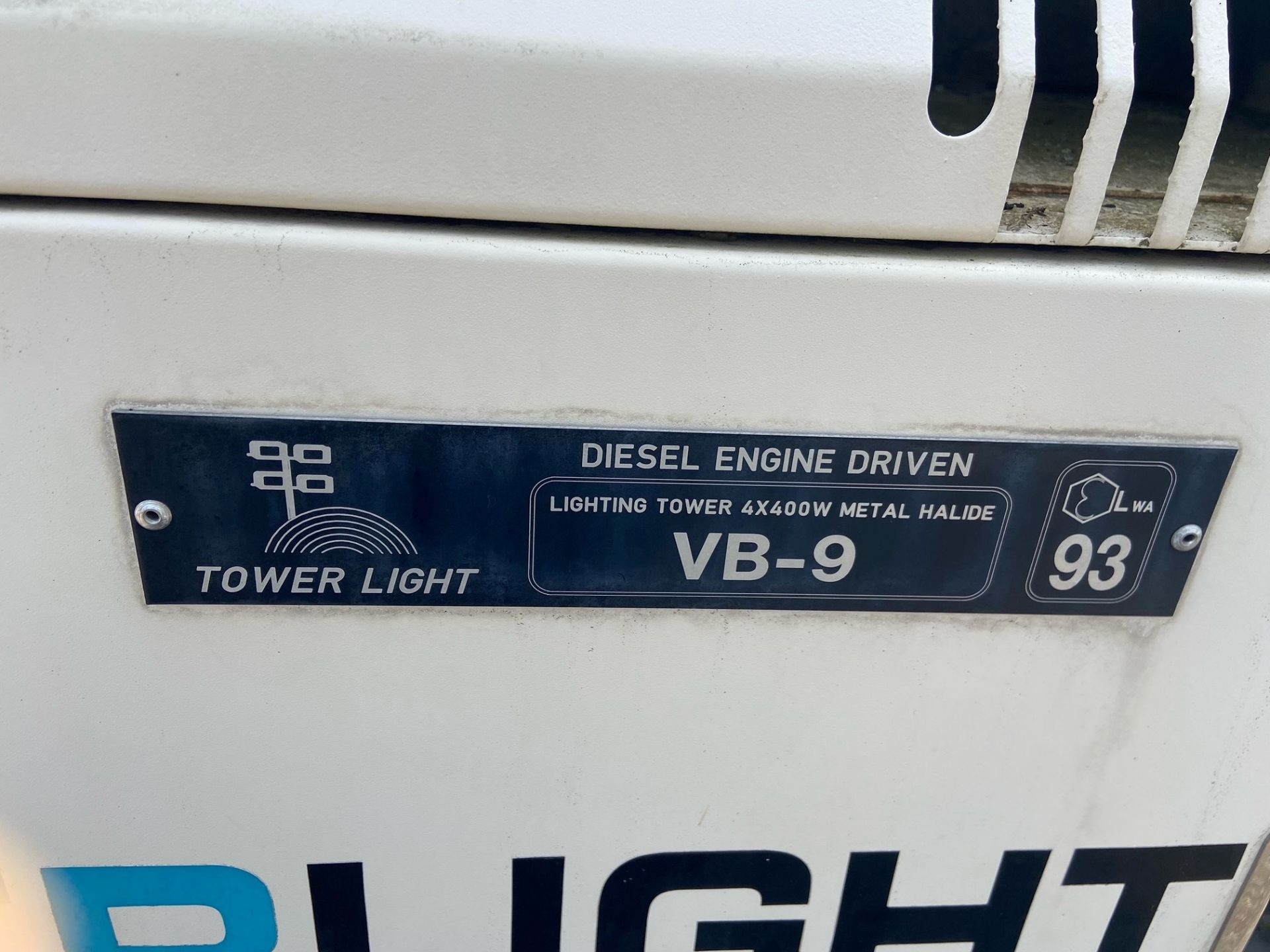 Towerlight VB-9 4x400W metal halide lighting tower - Hatz 1B20-4 diesel engine - Bild 8 aus 9