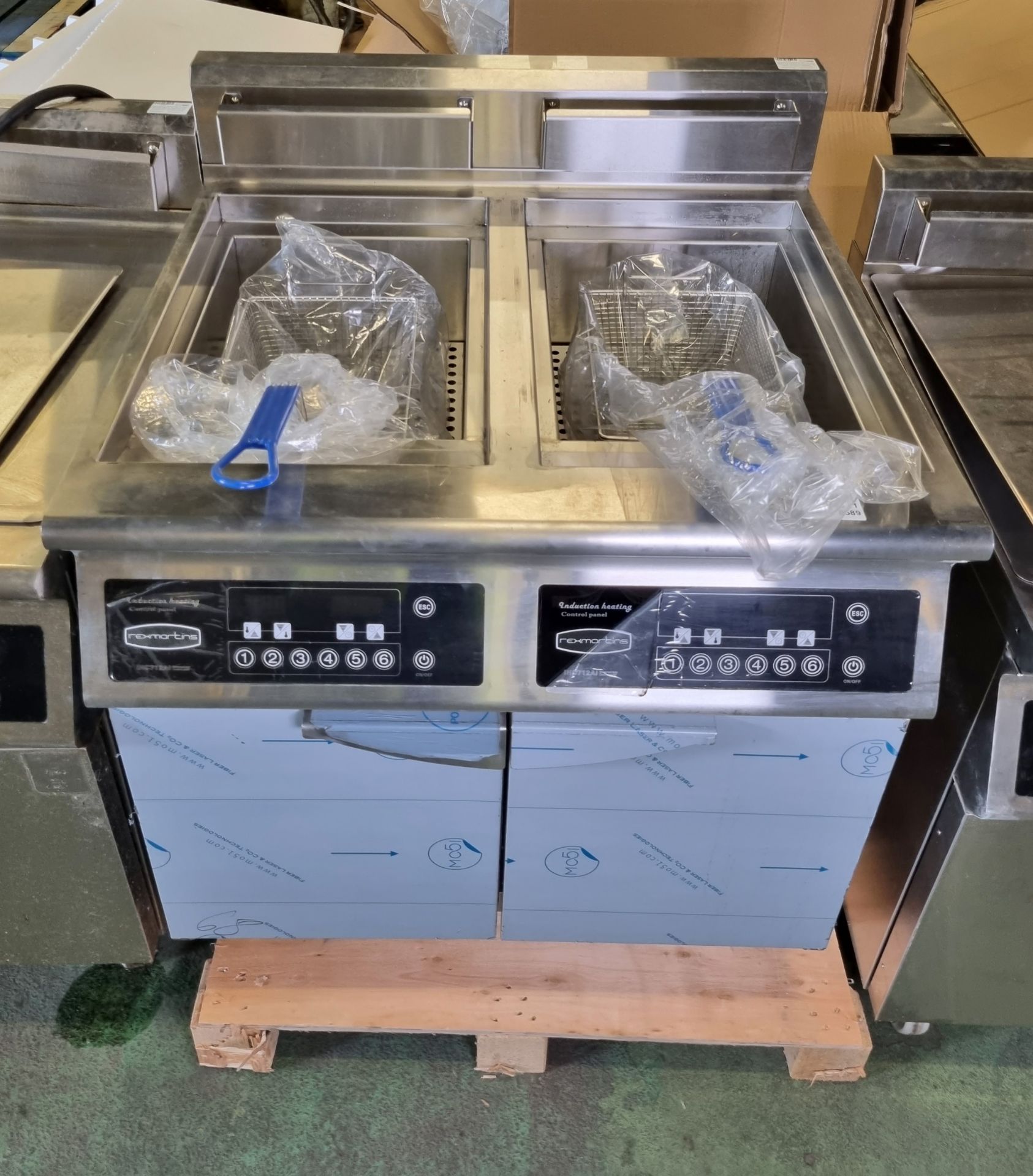 Rexmartins RESC-8B-16 free standing electric induction fryer - double tank with baskets - W 800 - Image 3 of 4