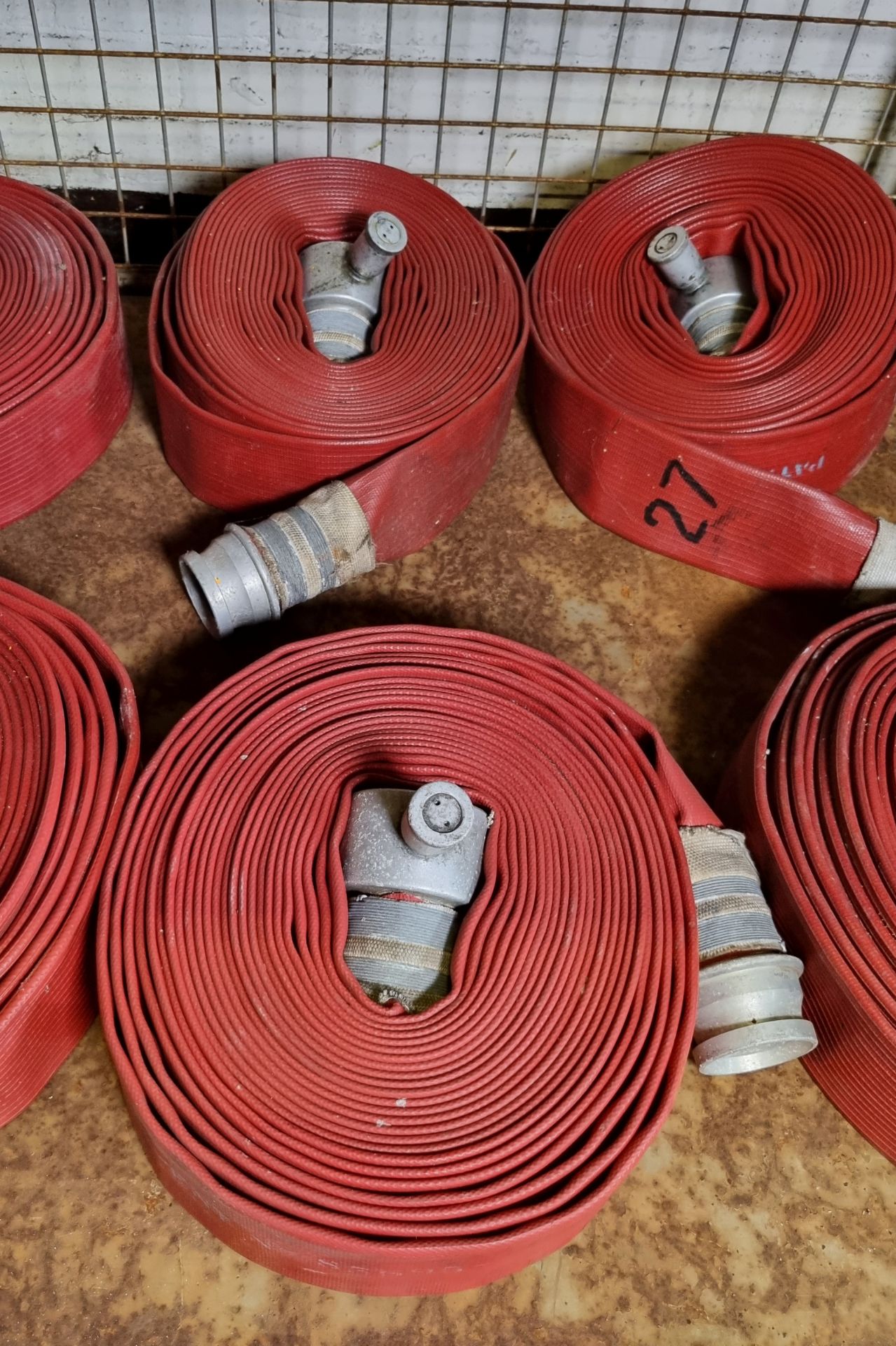 6x Angus Duraline 64mm lay flat hoses with couplings - approx 15m in length - Image 4 of 5