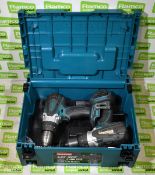Makita DHP458 and BHP458 cordless hammer drills in 1 case - L 400 x W 300 x H 160mm - NO BATTERY
