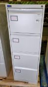 Silverline 4 drawer foolscap executive filing cabinet - grey textured - W 460 x D 620 x H 1320mm