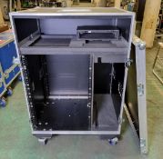 Pro Flightcase 15U rack flight case with multiple compartments - L 770 x W 700 x H 1120mm