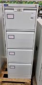 Silverline 4 drawer foolscap executive filing cabinet - grey textured - W 460 x D 620 x H 1320mm
