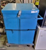 Blue workshop tool trolley cabinet - W750 x D600 x H1002mm