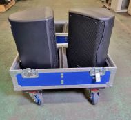 2x Electro-Voice ZX1-90 2 way passive full range composite loudspeaker in foam padded flight case