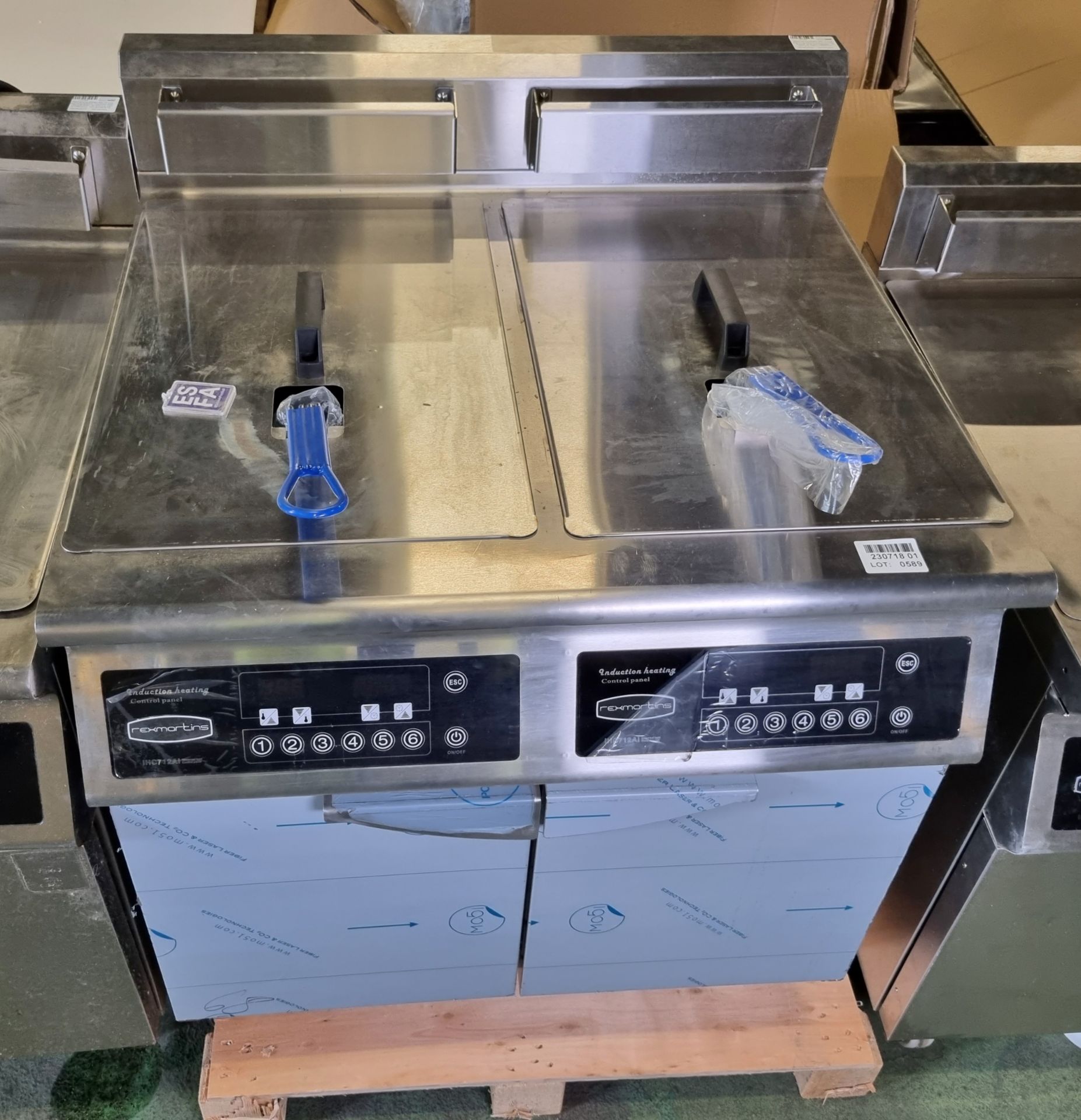 Rexmartins RESC-8B-16 free standing electric induction fryer - double tank with baskets - W 800 - Image 2 of 4