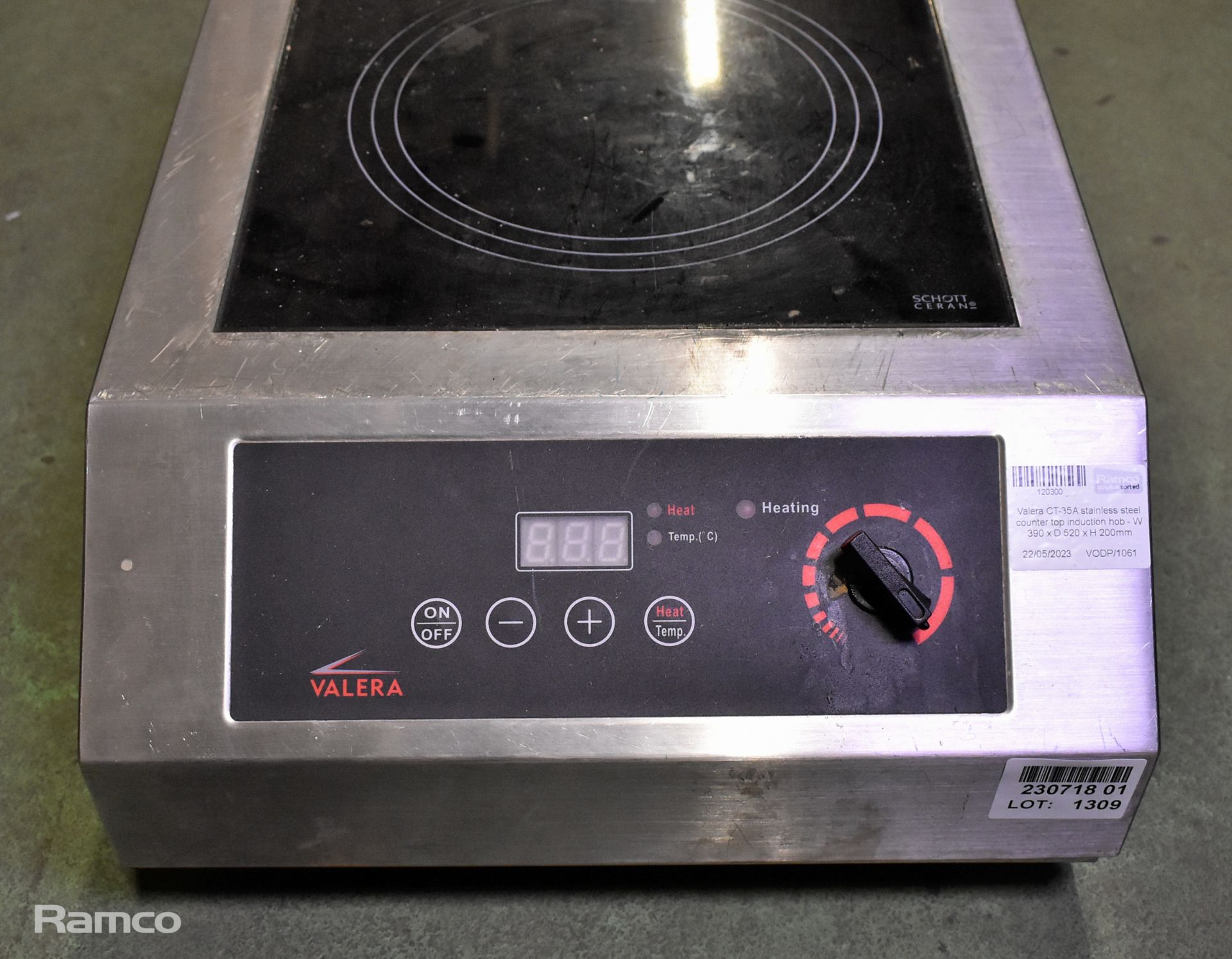 Valera CT-35A stainless steel counter top induction hob - W 390 x D 520 x H 200mm - Image 2 of 7