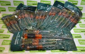 6x packs of 6pc Crosshead & Flathead orange screwdriver set