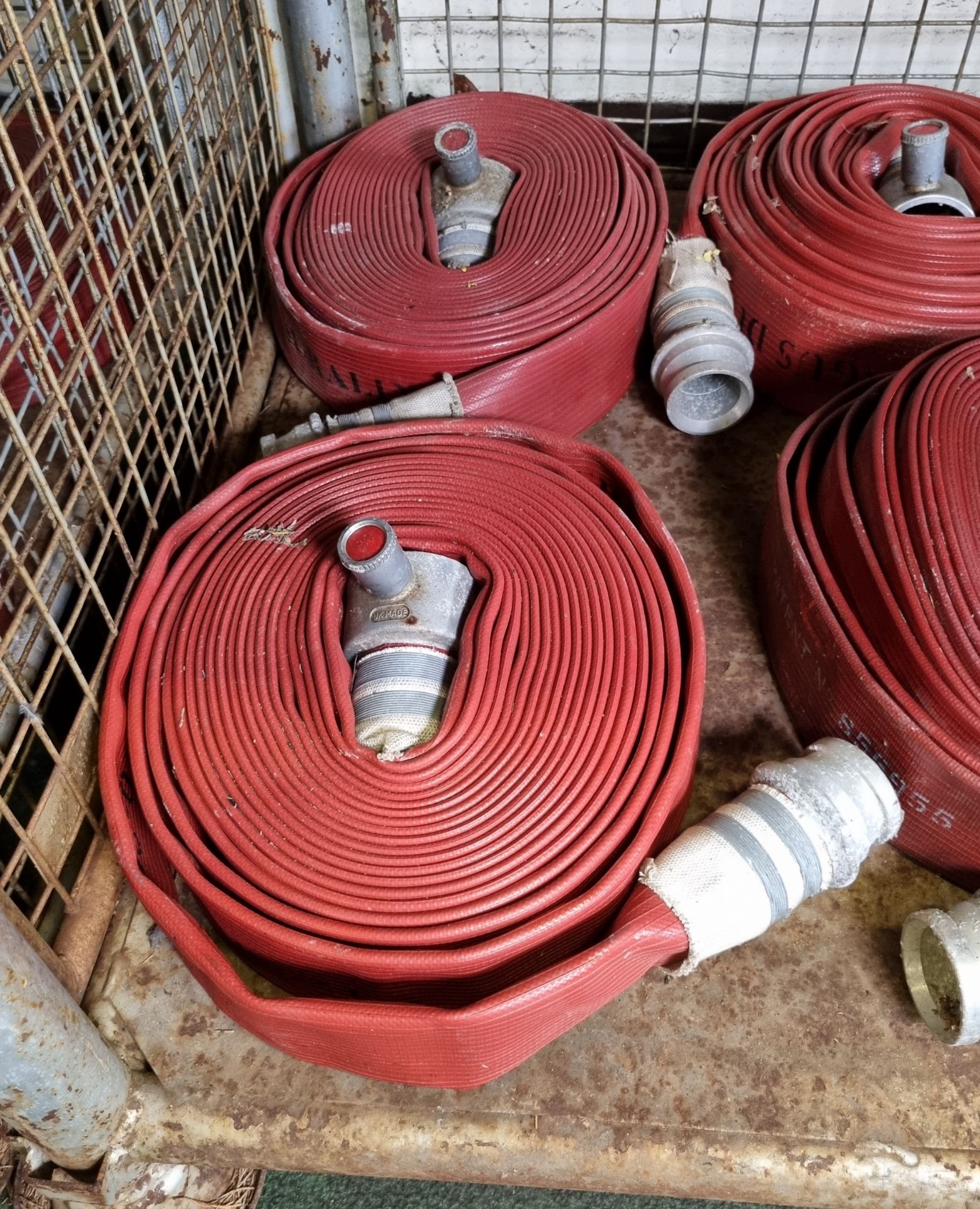 6x Angus Duraline 64mm lay flat hoses with couplings - approx 15m in length - Bild 3 aus 5