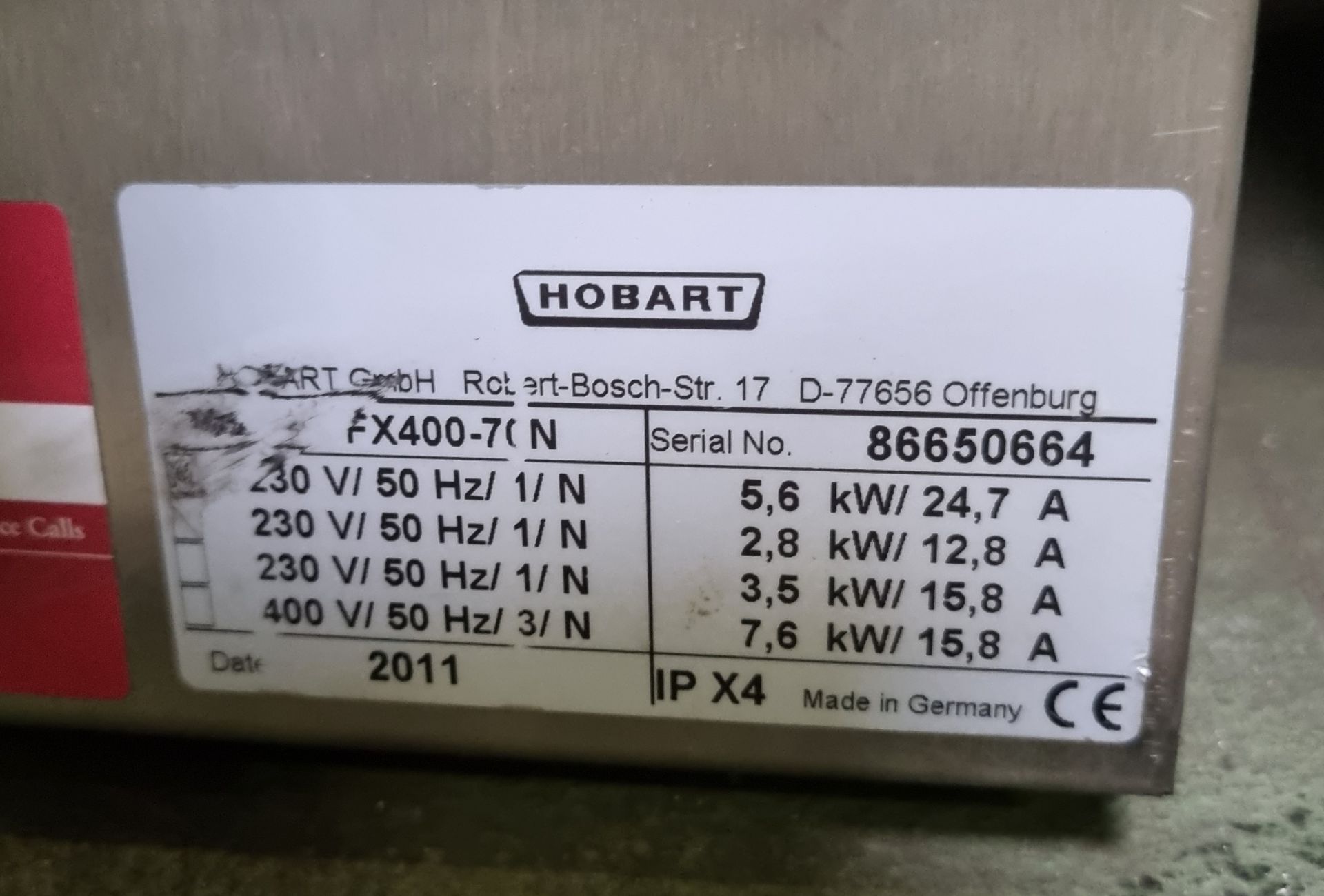 Hobart FX400-7ON dish washer - 230V 50Hz - L 600 x W 600 x H820mm - Bild 5 aus 5