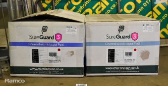 2x boxes of MicroClean SureGuard 3 - size small coverall with integral feet - 25 units per box