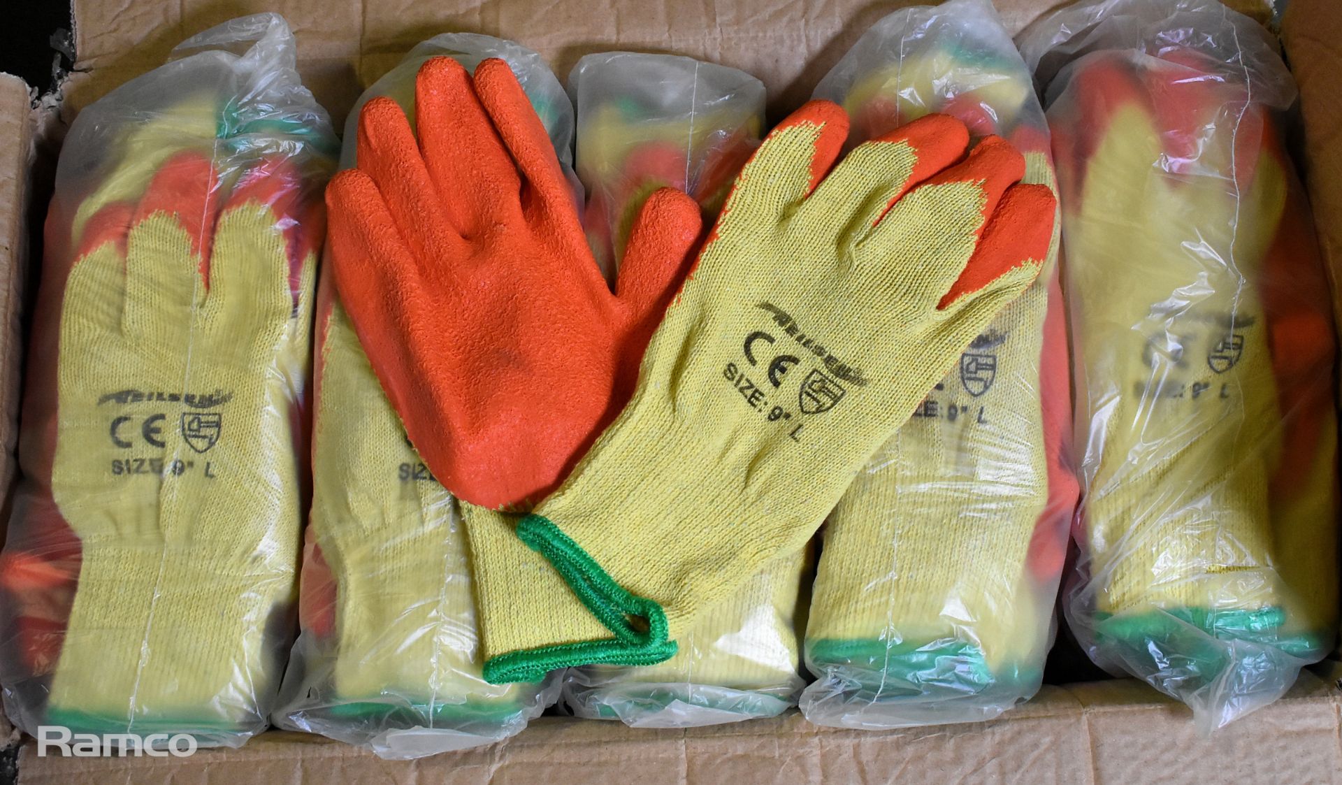 140 pairs of Neilsen anti slip orange work gloves - size 9 large - Image 2 of 3