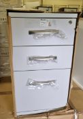 3 drawer fixed pedestal - light grey - W 400 x D 625 x H 720mm