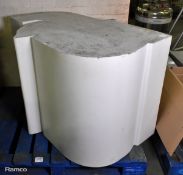 Unusually shaped display table - L 1135 x W 800 x H 760mm