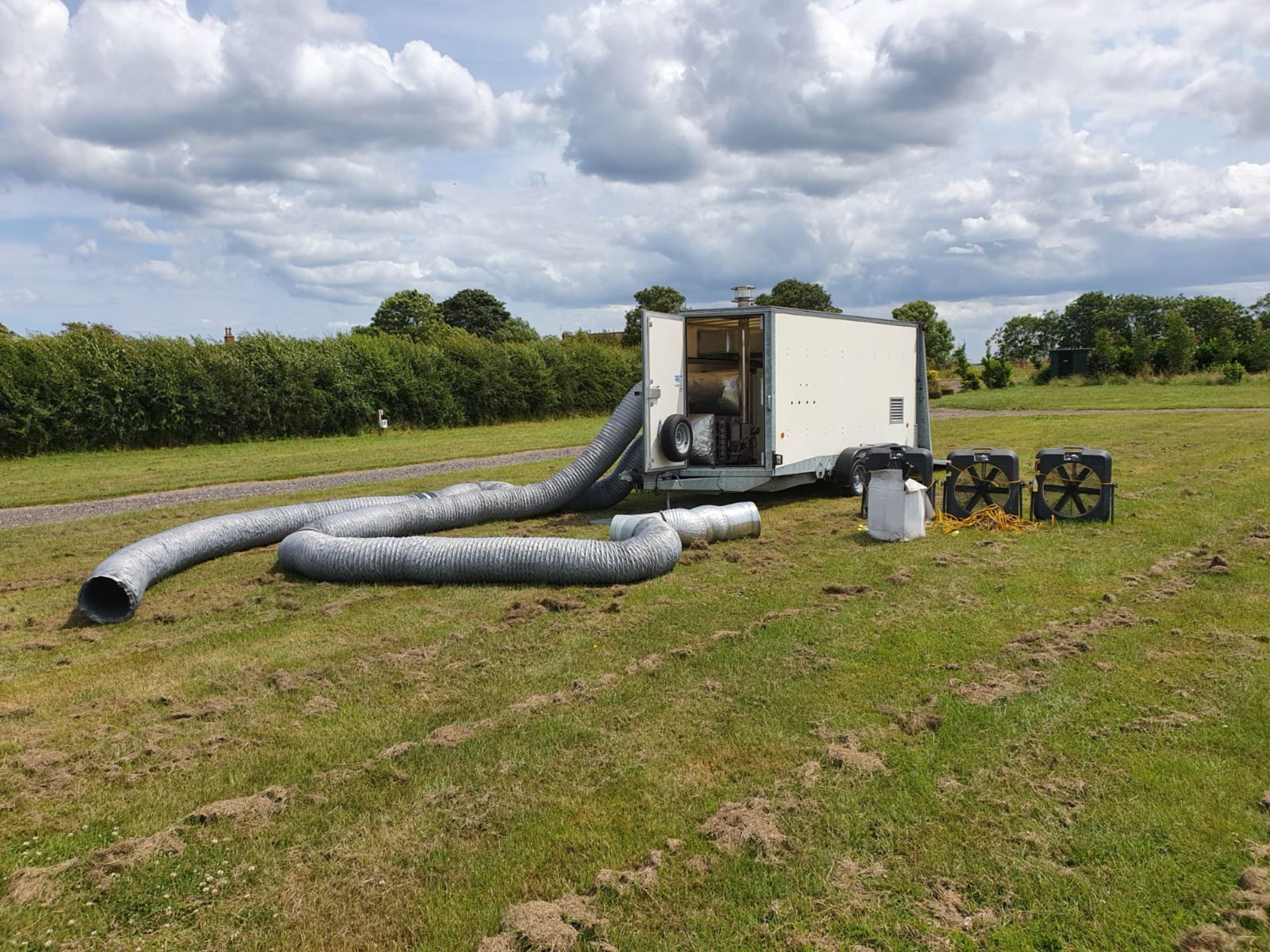 Ifor Williams twin axle box trailer with built in purpose developed gas heater - propane gas