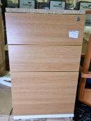 3 drawer fixed pedestal - white - W 400 x D 575 x H 720mm
