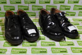 2x pairs of Solovair black shoes - UK size 9 & UK size 11