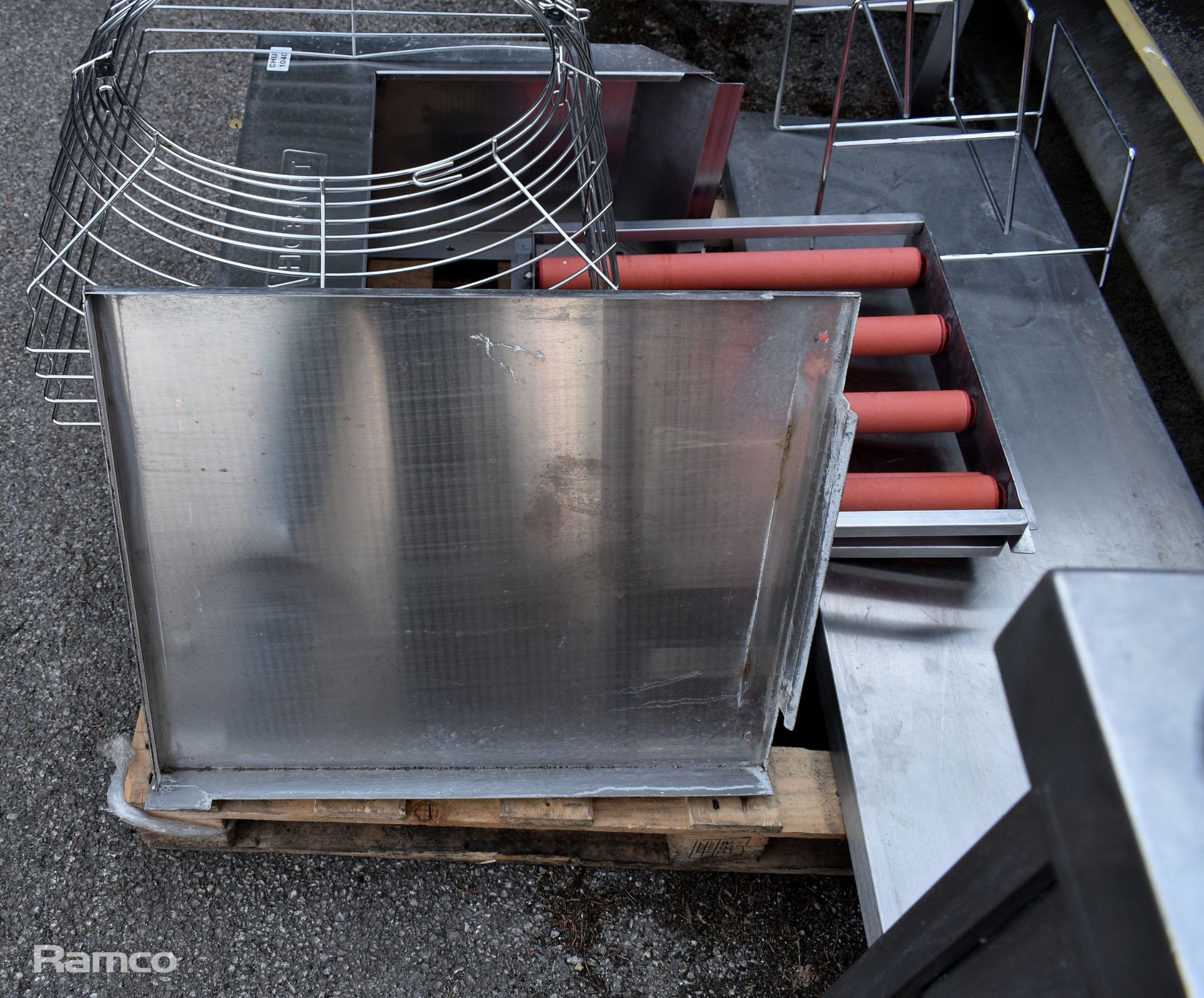 Catering spares - stainless steel panels, rollers, fan grill and Hobart surround panel - Image 2 of 6