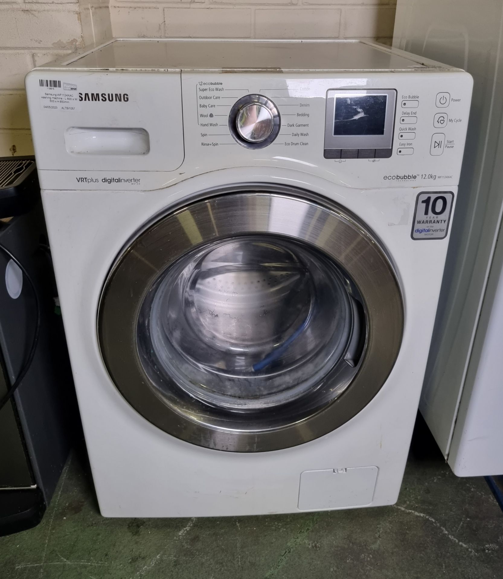 Samsung WF1124XAC washing machine - L 600 x W 600 x H 850mm