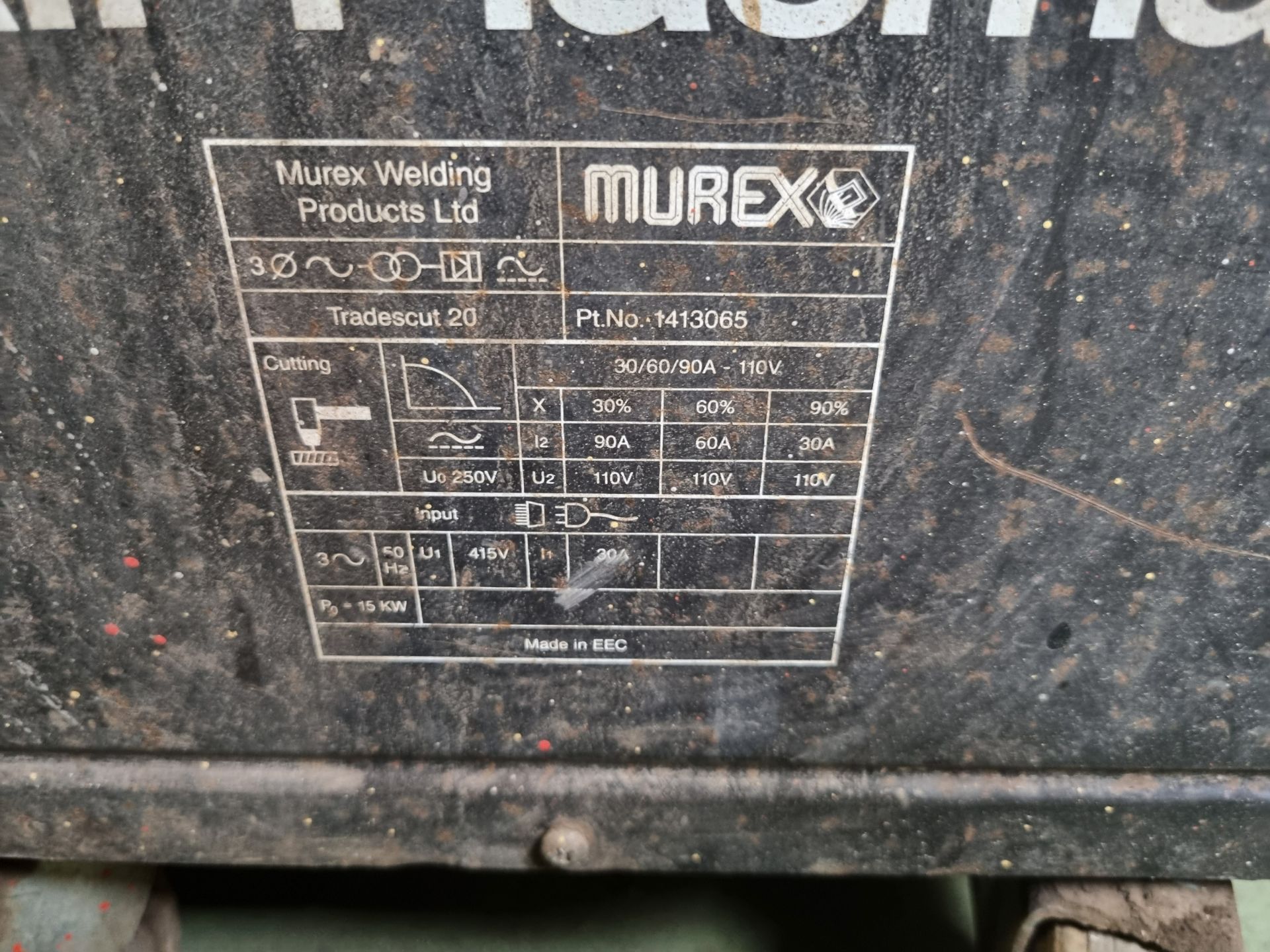 Murex plasma cutter tradescut 20 air plasma - 415v - L 670 x W 530 x H 810 - Bild 6 aus 7