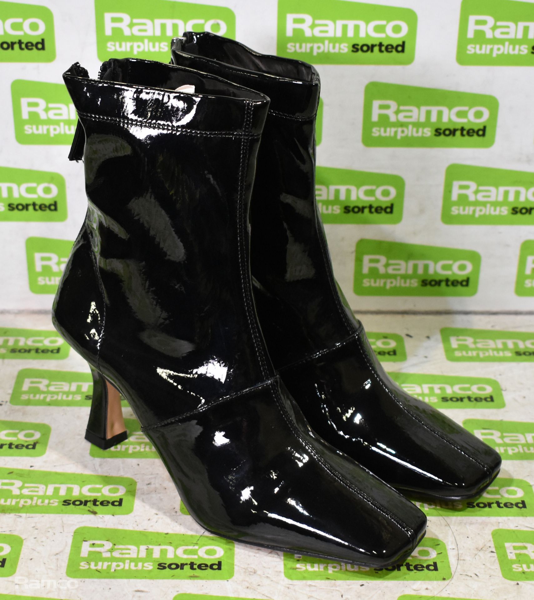 Various footwear - ASOS black suede effect heeled sock boots - UK size 10 wide fit - not worn - Image 14 of 21