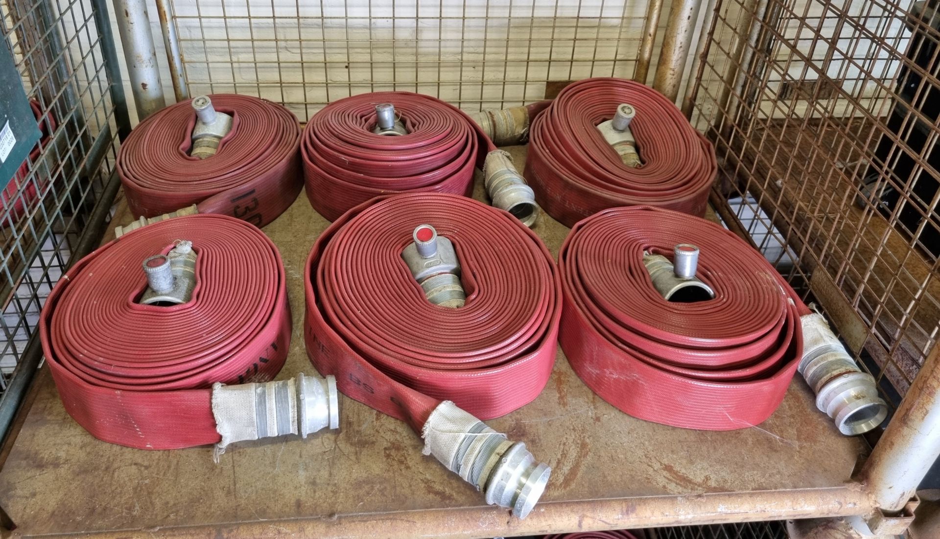 6x Angus Duraline 64mm lay flat hoses with couplings - approx 15m in length - Bild 2 aus 5