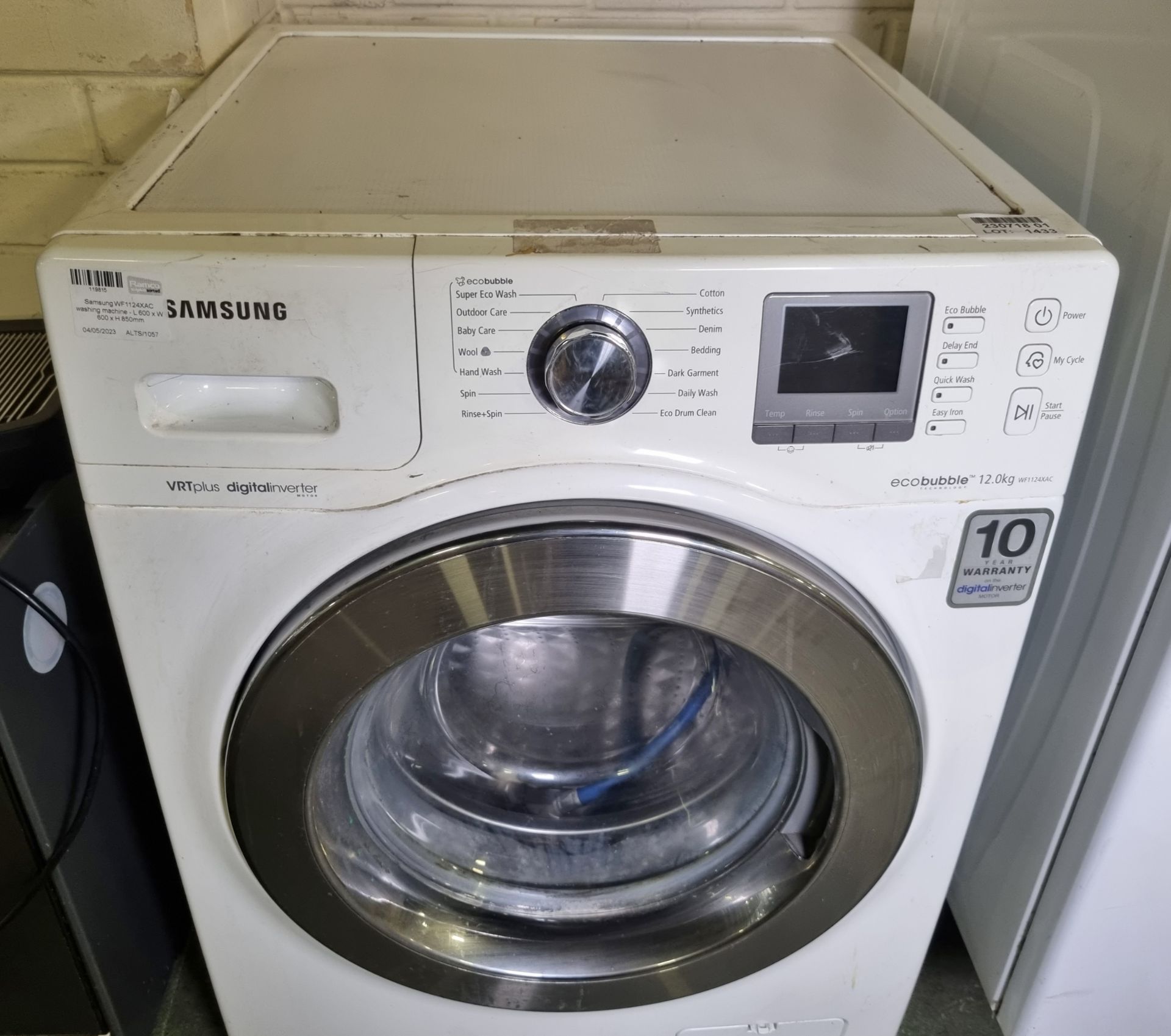 Samsung WF1124XAC washing machine - L 600 x W 600 x H 850mm - Image 5 of 5