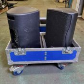 2x Electro-Voice ZX1-90 2 way passive full range composite loudspeaker in foam padded flight case