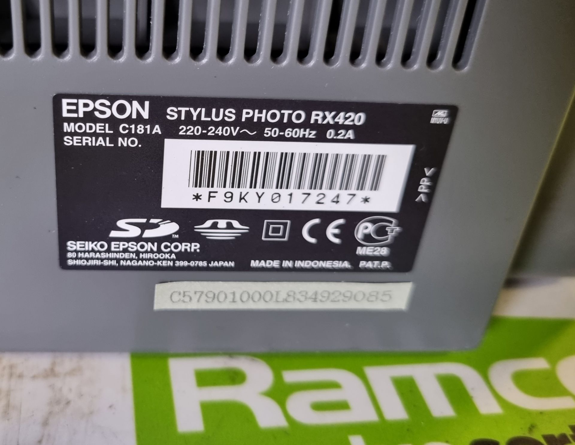 2x Epson Stylus Photo RX420 printer / scanner units - Image 8 of 10