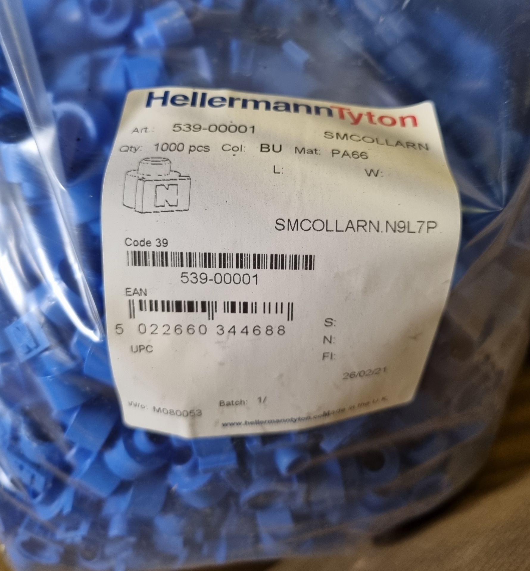 11x boxes of HellermannTyton smart meter cable collar blue (B - Neutral) - 1000 collars per pack - Image 3 of 3