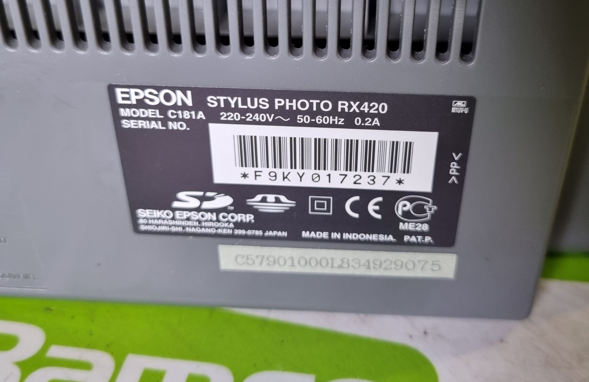 2x Epson Stylus Photo RX420 printer / scanner units - Image 7 of 10