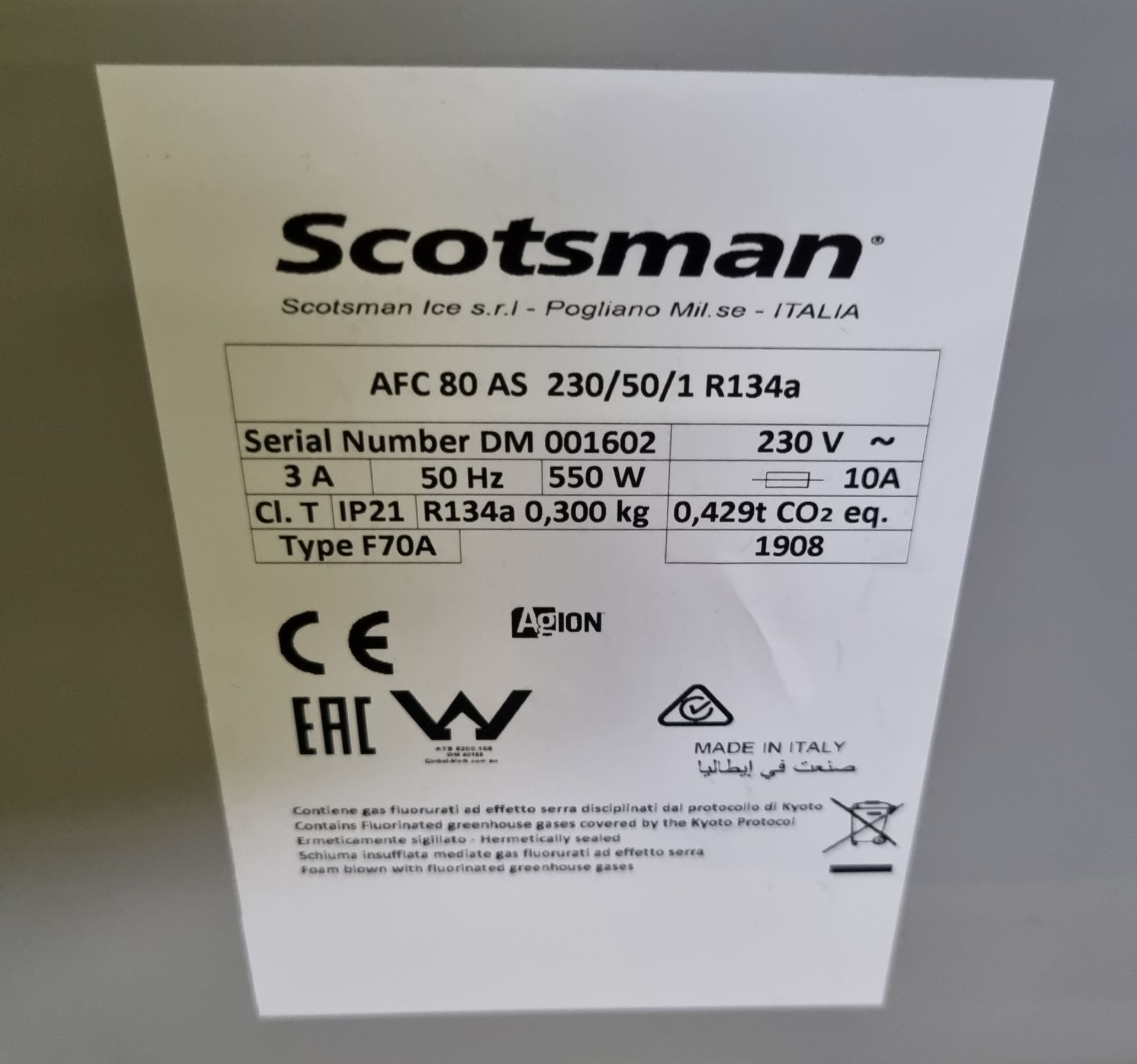 Scotsman AFC 80 Ice machine - 230V 50Hz - L 540 x W 610 x H 800mm - Bild 6 aus 6