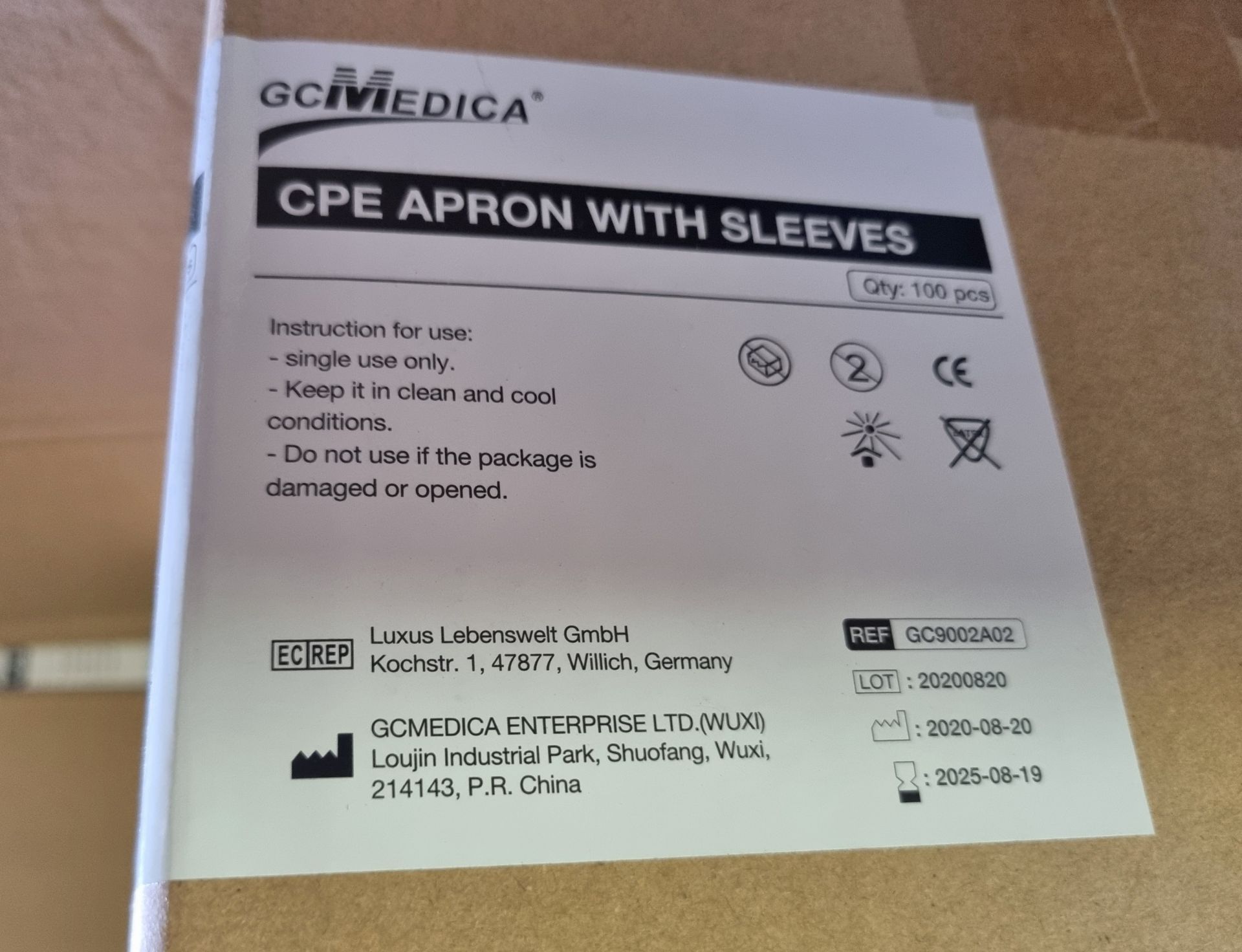 30x Boxes of CPE Aprons with sleeves - 100 units per box - Image 2 of 5