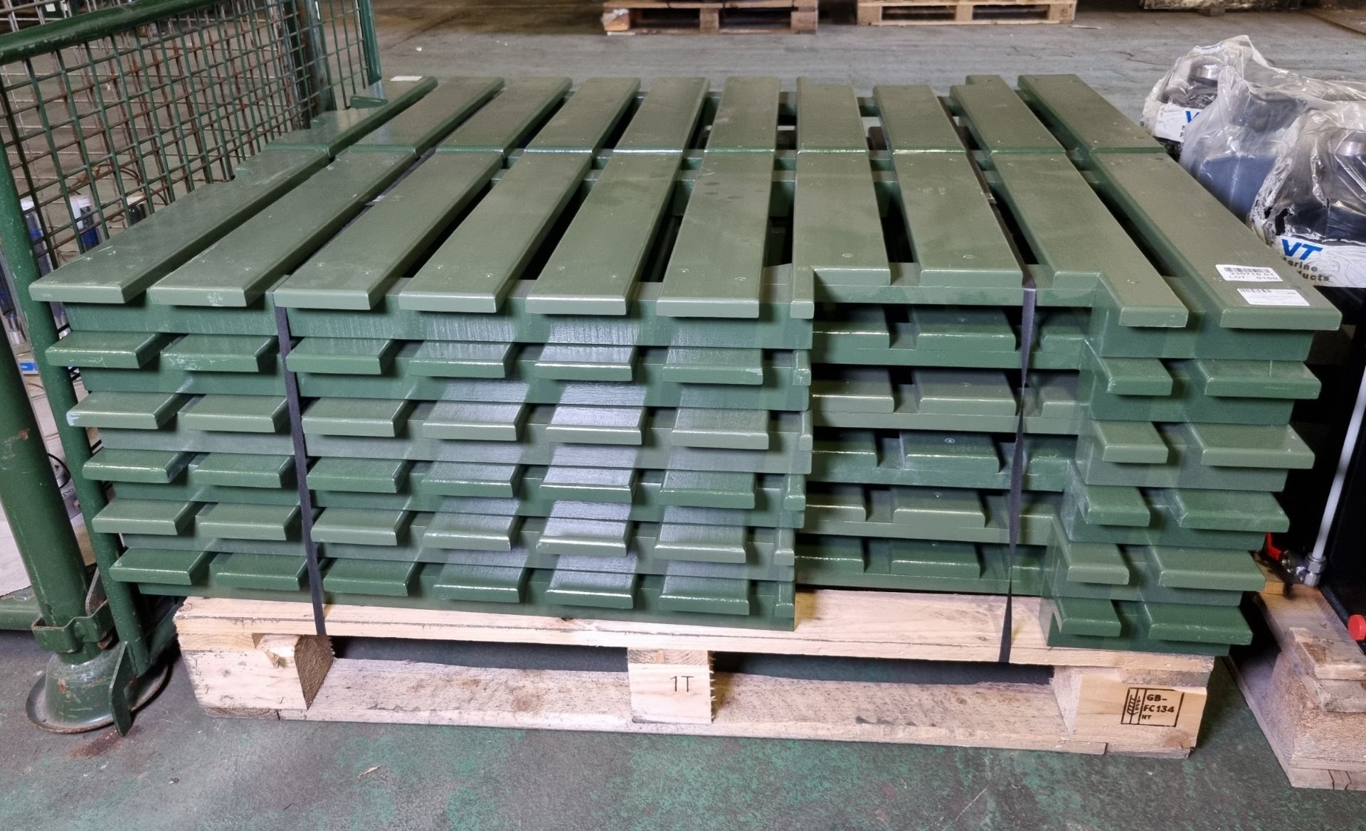 12 x Dark green wooden duckboards - 10 x Port / 2 x Starboard