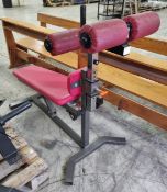 Adjustable sit up bench - L 1500 x W 600 x H 1100mm