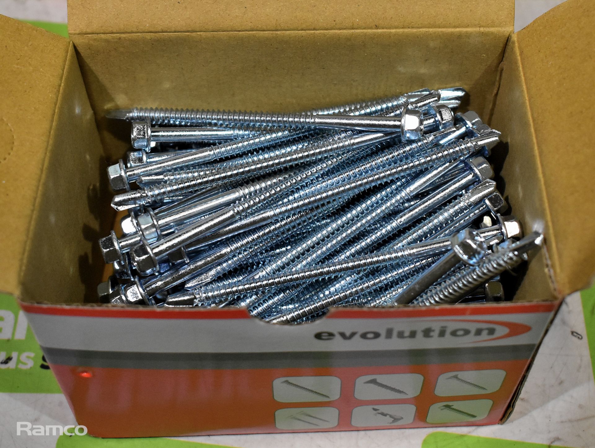 5 boxes Evolution 5.5 x 100mm Bi-metal hex head stainless steel self piercing screw - approx 100 per - Bild 2 aus 2