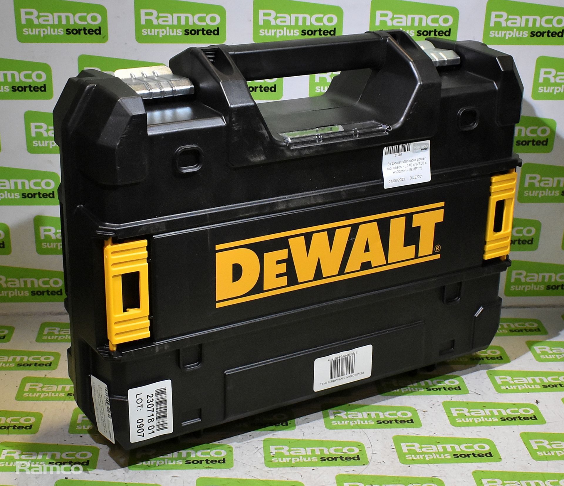 3x Dewalt stackable power tool cases - L440 x W350 x H120mm - (EMPTY) - Bild 4 aus 4