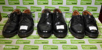 3 pairs of Solovair black shoes - UK size 5.5, size 8, size 8.5