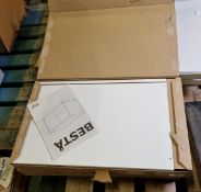 2x Ikea Besta white flat pack open face cabinets - W 600 x D 395 x H 385 mm